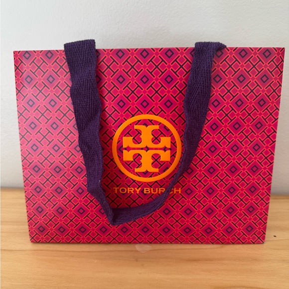 Tory Burch Orange and Purple Retail Shopping Bag - Picture 5 of 6